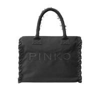 PINKO - Cotton Shopper Bag with Logo - - Bags - Donna - Nero - ONE SIZE