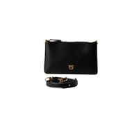 Pinko flat horizontal mini vitello seta - codice modello 104277 codice materiale A0F1 nero NERO-ANTIQUE GOLD Z99Q U