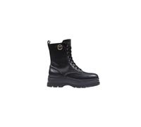Pinko Eva 05 Stivali da Donna in Pelle Nera con Platform | Suola Platform 5 cm, Chiusura con Lacci e Zip, Soletta in Pelle, Stile Casual Sportivo, 100% Pelle