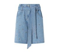 PINKO - Eyelet Denim Shorts - - Shorts - Donna - Blu - W28