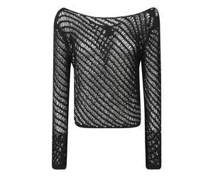 PINKO - Faglia Knit - - Tops - Donna - Nero - S