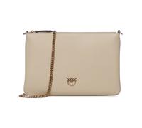 Pinko Borsa a Tracolla in Pelle, 24 x 16,5 x 2 cm, Beige con Catena Oro Anticato