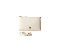 Pinko flat horizontal mini vitello seta - codice modello 104277 codice materiale A0F1 bianco BIANCO SETA-ANTIQUE GOLD Z14Q U
