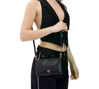 Pinko flat horizontal mini vitello seta - codice modello 104277 codice materiale A0F1 nero NERO-ANTIQUE GOLD Z99Q U