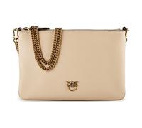 Pinko Borsa a Tracolla in Pelle, 24 x 16,5 x 2 cm, Beige con Catena Oro Anticato