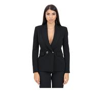 PINKO - Giacca nera da donna a doppio petto in tessuto tecnico - - Jackets - Donna - Nero - M