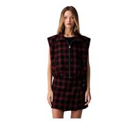 PINKO - Gilet in Tweed con Motivo a Quadri - - Jackets - Donna - Rosso - S