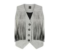 PINKO - Gilet con Frange e Scollo a V - - Jackets - Donna - Nero - S