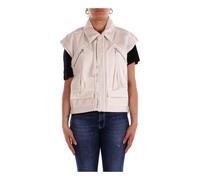 PINKO - Gilet da lavoro senza maniche in cotone con tasche - - Jackets - Donna - Beige - L