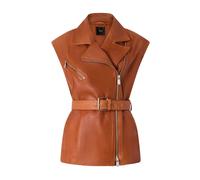 PINKO - Gilet in pelle stile biker - - Jackets - Donna - Marrone - S
