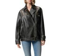 Pinko giubbino chiodo in pelle Caciopepe nero 42