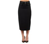 PINKO - Gonna Midi Gazania con Cintura e Spacco Anteriore - - Skirts - Donna - Nero - XL
