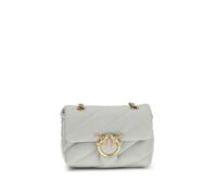 PINKO Gray Calf Leather Bos Taurus Shoulder Bag