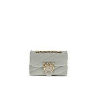 PINKO Gray Calf Leather Bos Taurus Shoulder Bag