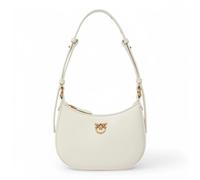 Pinko Half Moon Mini Borsa a spalla avorio, pelle di vacchetta finemente grana, donna
