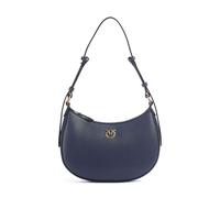 Pinko Half Moon Mini Borsa a spalla blu, pelle di vacchetta finemente grana, donna