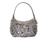 Pinko Half Moon Mini Neon Curls Eco, Borsa Donna, I41Q_Grigio POMELLO-Antique Gold, U