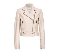 PINKO, ,Jackets ,Donna ,Beige ,L Giacca da biker in pelle beige con dettagli metallici