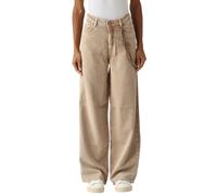 Pinko jeans wide leg Lauryn con catena gioiello beige