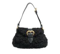 Pinko Jolene Shoulder Mini Vitello Crystal, Borsa Donna, Z99M_Nero Limousine-Chocolate Gold, Taglia Unica