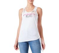 Pinko LESINA Canotta Jersey Mercerizzato Logo And Cities Canottiera da Donna, Z04_Bianco Brill, S