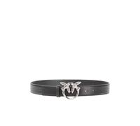 Pinko Love Berry H3 Belt Vitello Set Cintura, Z99O_Nero-Old Silver, XS Donna