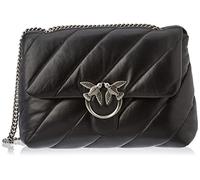 Pinko Love Big Puff Maxi Quilt 6 CL, Borsa Donna, Z99O_Nero-Old Silver, U