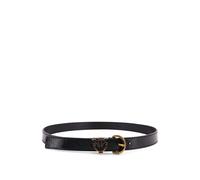 PINKO - Love Birds Leather Belt - - Accessories - Donna - Nero - XS