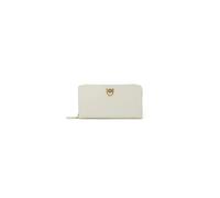 Pinko Ryder Zip Around Vitello Seta, Accessori da viaggio- Portafogli Donna, Z14q_bianco Seta-antique Gold, U