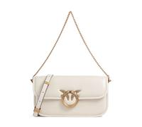 Pinko Love Box Horizontal Borsa a spalla bianco, pelle di vitello finemente grana, donna