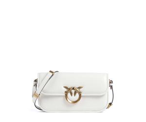 Pinko Love Box Horizontal Borsa a spalla bianco, pelle di vitello finemente grana, donna