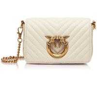 Pinko, LOVE CLICK MICRO SHEEP NAPPA C Donna, Z14Q_BIANCO SETA-ANTIQUE GOLD, One size