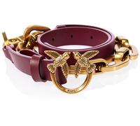 Pinko Love Day Macro Chain H2 Belt V Cintura, R40q_Dark Red-Antique Gold, S Donna