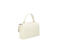 Pinko Love Lady Puff, Borsa in Pelle Bianca, Trapuntata Chevron, 23,5 x 15 x 7,5 cm, Tracolla Regolabile