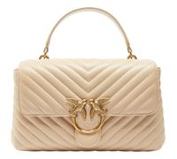Pinko Love Lady Puff Classic, Borsa a Mano in Pelle Trapuntata, Beige, 27 x 15,5 x 7,5 cm