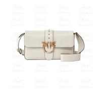 Pinko Love One Classic Slouchy Borsa a spalla beige, pelle di vacchetta finemente grana, donna