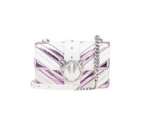 PINKO Love One Mini Cl Nappa Con Ins Pink/white-shiny Nickel Taglia: OS | Pochette Outlet | Donna | Rosa