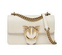 Pinko Love One Mini DC Vitello, Borsa Donna, Z14Q Bianco Seta-Antique Gold, U