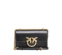 Pinko Love One Mini DC Vitello Seta, Borsa Donna, Z99Q Nero-Antique Gold, U