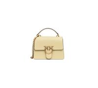 Pinko Love One Mini Light Borsa a Tracolla in Pelle Liscia, Giallo, 20 x 15 x 6.5 cm, con Tracolla Regolabile e Sganciabile in Catena, Stile Casual Elegante
