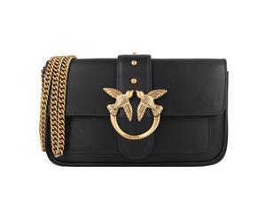 PINKO Love One One Borsa a tracolla Vera Pelle 19.5 cm nero