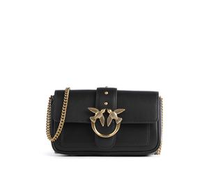 Pinko Love One Pocket Portafoglio nero, pelle a grana fine, donna