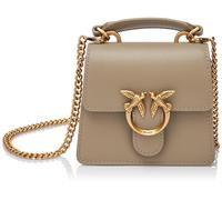 Pinko Love One Top Handle Micro Light Vitello Seta, Borsa Donna, I68Q_Noce-Antique Gold, Taglia Unica