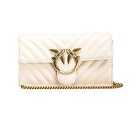 Pinko, LOVE ONE WALLET C SHEEP NAPPA Donna, Z14Q_BIANCO SETA-ANTIQUE GOLD, size