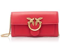Pinko Love One Wallet C Vitello Seta, Borsa Donna, R30q_rosso-antique Gold, Taglia Unica