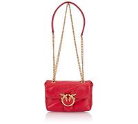 Pinko Love Puff Baby C Sheep Nappa, Borsa Donna, R30Q_Rosso-Antique Gold, Taglia Unica