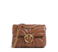 Pinko Love Puff Borsa a Spalla in Pelle Marrone con Tracolla a Catena, 22 x 15.5 x 10 cm