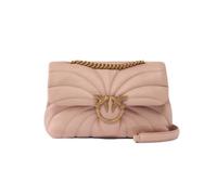 PINKO Love Puff Mini Butterfly, Borsa a Tracolla in Pelle Rosa Toast, 15x24x8 cm, 3 Scomparti