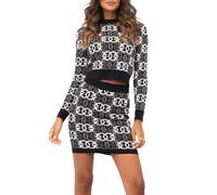 Pinko maglia crop Gypsies in fantasia logata nero bianco M
