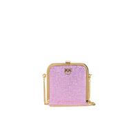 Pinko mini borsa Box Clutch con strass rosa oro UNI